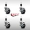 Service Caster 3'' SS Hard Rubber Swivel 1-3/8'' Expanding Stem Caster Set with Brake, 4PK SCC-SSEX20S314-HRS-TLB-138-4 - alternate 2